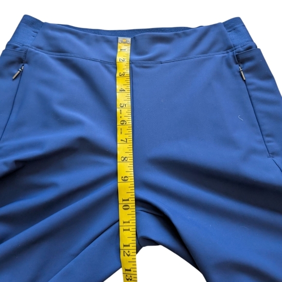 Athleta Stellar Tight Pants Enchanted Blue Ankle Zippers Women's size 12 Petite - Picture 13 of 14